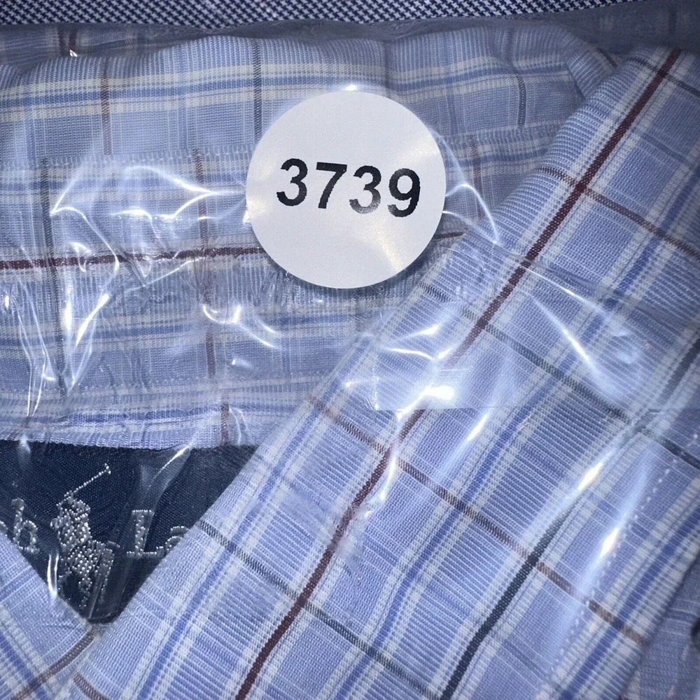 Polo Ralph Lauren Yarmouth Cotton Oxford Long Sleeve Shirt Blue White Plaid 17.5